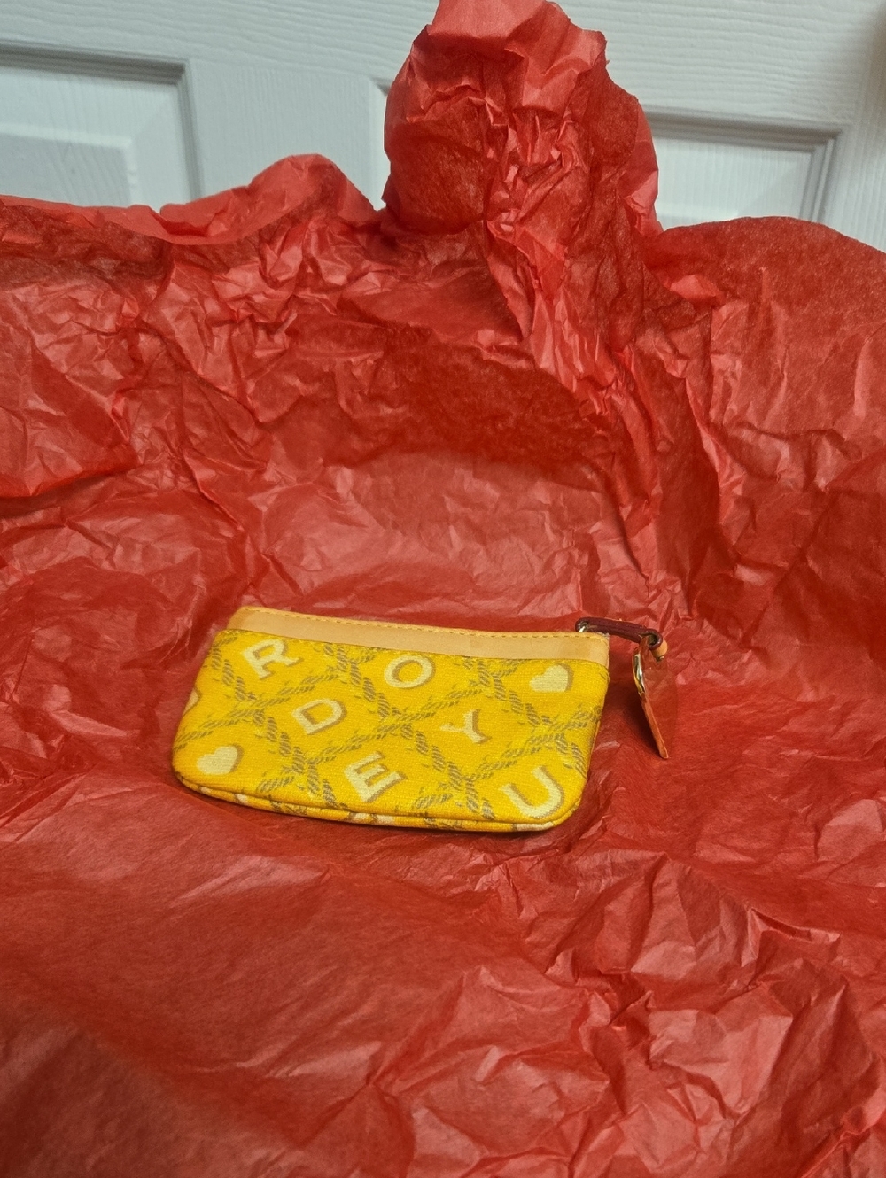 D&B Yellow Small Zip Pouch Wallet - Women's Accessory